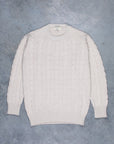 William Lockie Chirnside Cashmere Cable Crew Neck Hessian