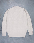 William Lockie Chirnside Cashmere Cable Crew Neck Hessian