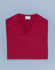 William Lockie x Frans Boone 30 gauge Loro Piana Merino's V-Neck Chianti