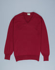 William Lockie x Frans Boone 30 gauge Loro Piana Merino's V-Neck Chianti