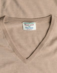 William Lockie x Frans Boone 30 gauge Loro Piana Merino's V-Neck Sandstorm