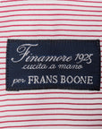 Finamore Napoli Shirt Eduardo Collar Alumo Burgundy Pencil Stripe