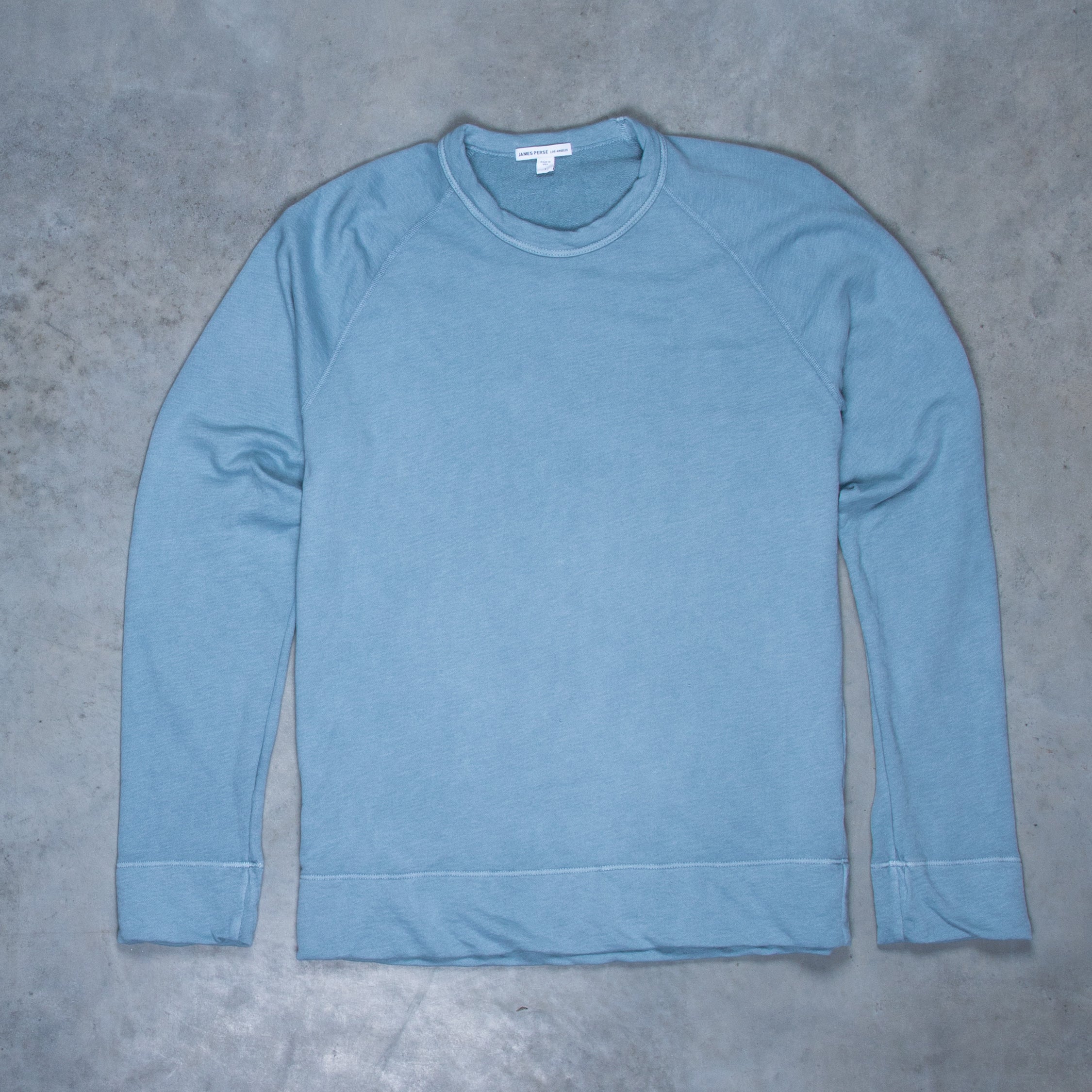 James Perse Raglan Crew Sweatshirt Ocean Mist