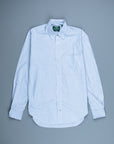 Gitman Vintage x Frans Boone Japanese woven stripe light Blue