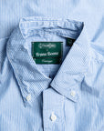 Gitman Vintage x Frans Boone Japanese woven stripe light Blue