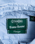 Gitman Vintage x Frans Boone Japanese woven stripe light Blue