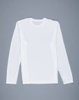 James Perse Elevated Lotus Jersey Long Sleeve Crew Neck Tee White