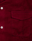 The Real McCoy's Corduroy Open Collar Shirt Burgundy