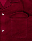 The Real McCoy's Corduroy Open Collar Shirt Burgundy