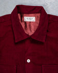 The Real McCoy's Corduroy Open Collar Shirt Burgundy