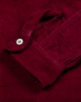 The Real McCoy's Corduroy Open Collar Shirt Burgundy