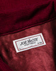 The Real McCoy's Corduroy Open Collar Shirt Burgundy