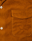 The Real McCoy's Corduroy Open Collar Shirt Mustard