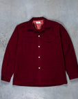 The Real McCoy's Corduroy Open Collar Shirt Burgundy