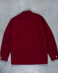 The Real McCoy's Corduroy Open Collar Shirt Burgundy