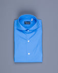 Finamore Milano Shirt Collo Sergio Blu Avio