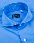 Finamore Milano Shirt Collo Sergio Blu Avio