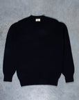 William Lockie x Frans Boone Alain Lambswool Crew Neck Navy