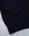 William Lockie x Frans Boone Alain Lambswool Crew Neck Navy