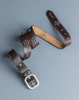 RRL Rasco Tumbled Leather Belt Vintage Black