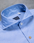Finamore washed Tokyo Sergio collar shirt oxford blue