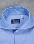 Finamore washed Tokyo Sergio collar shirt oxford blue