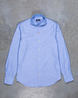 Finamore washed Tokyo Sergio collar shirt oxford blue