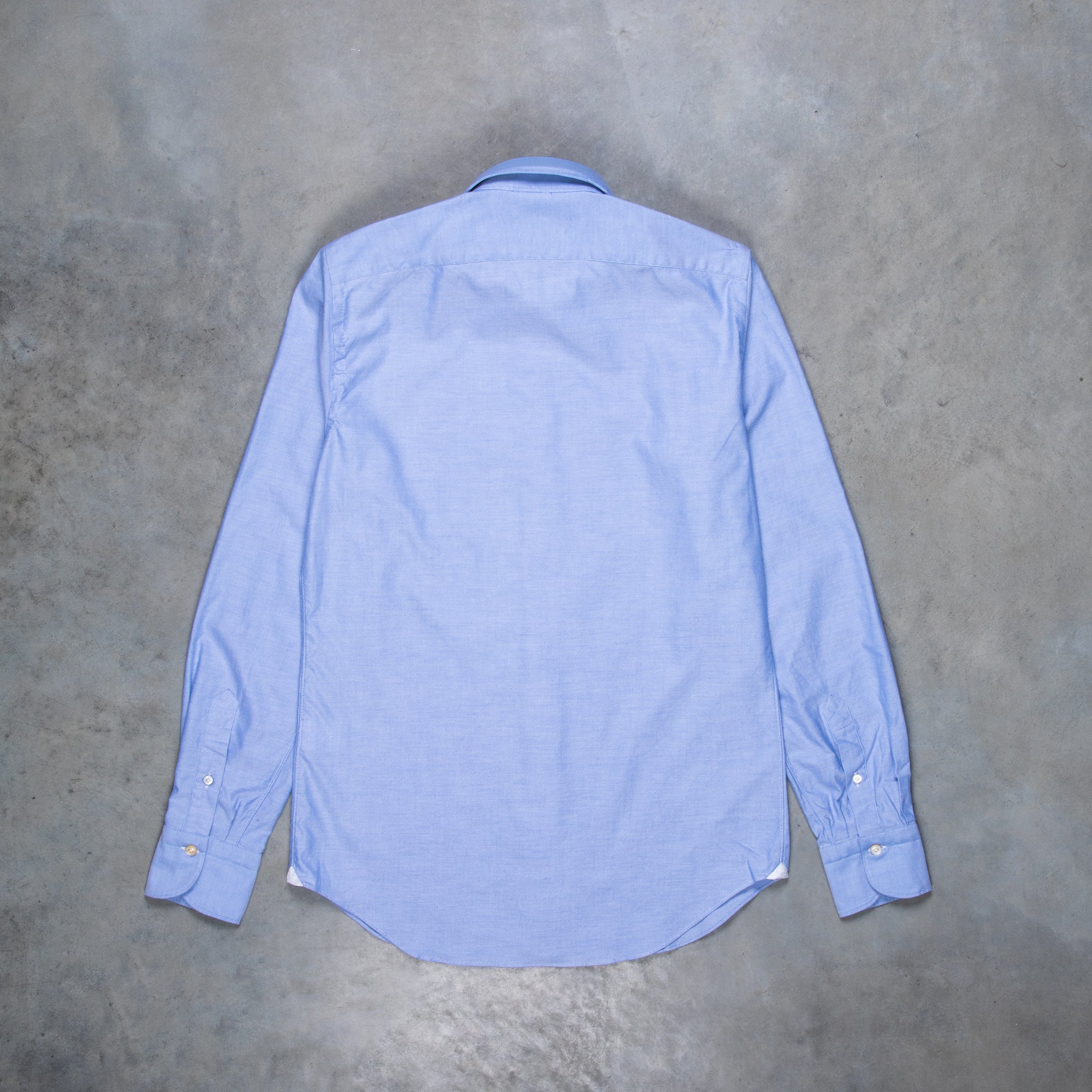 Finamore washed Tokyo Sergio collar shirt oxford blue