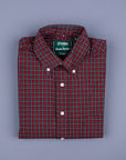 Gitman Vintage x Frans Boone Japanese woven vintage check poplin Red Olive