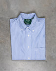 Gitman Vintage x Frans Boone Japanese woven stripe light Blue