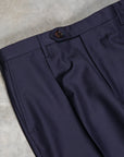 Rota Pantaloni High Rise Regular Fit Wool Gabardine Navy blue