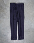 Rota Pantaloni High Rise Regular Fit Wool Gabardine Navy blue