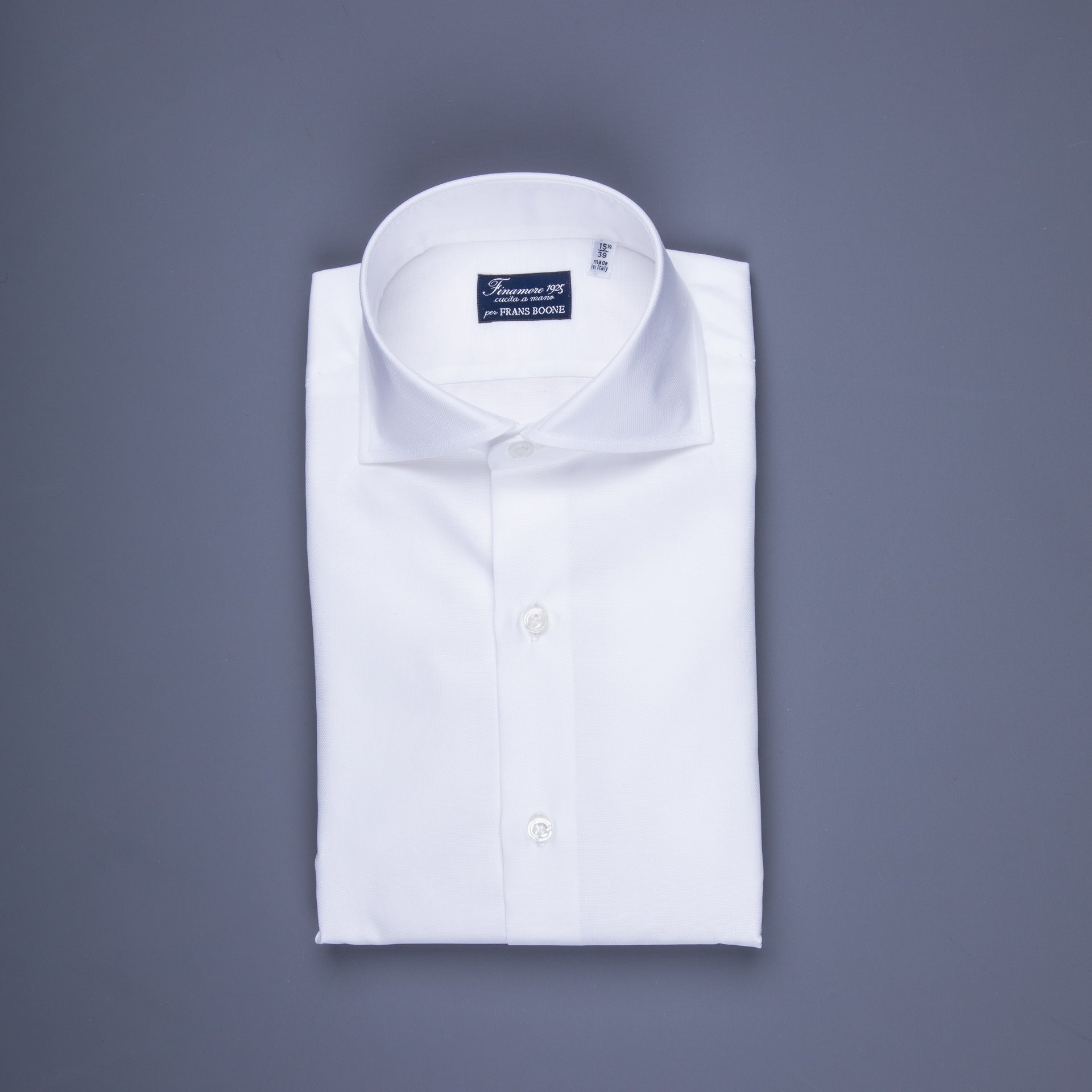 Finamore Napoli Shirt Eduardo Collar Alumo Castello Oxford White