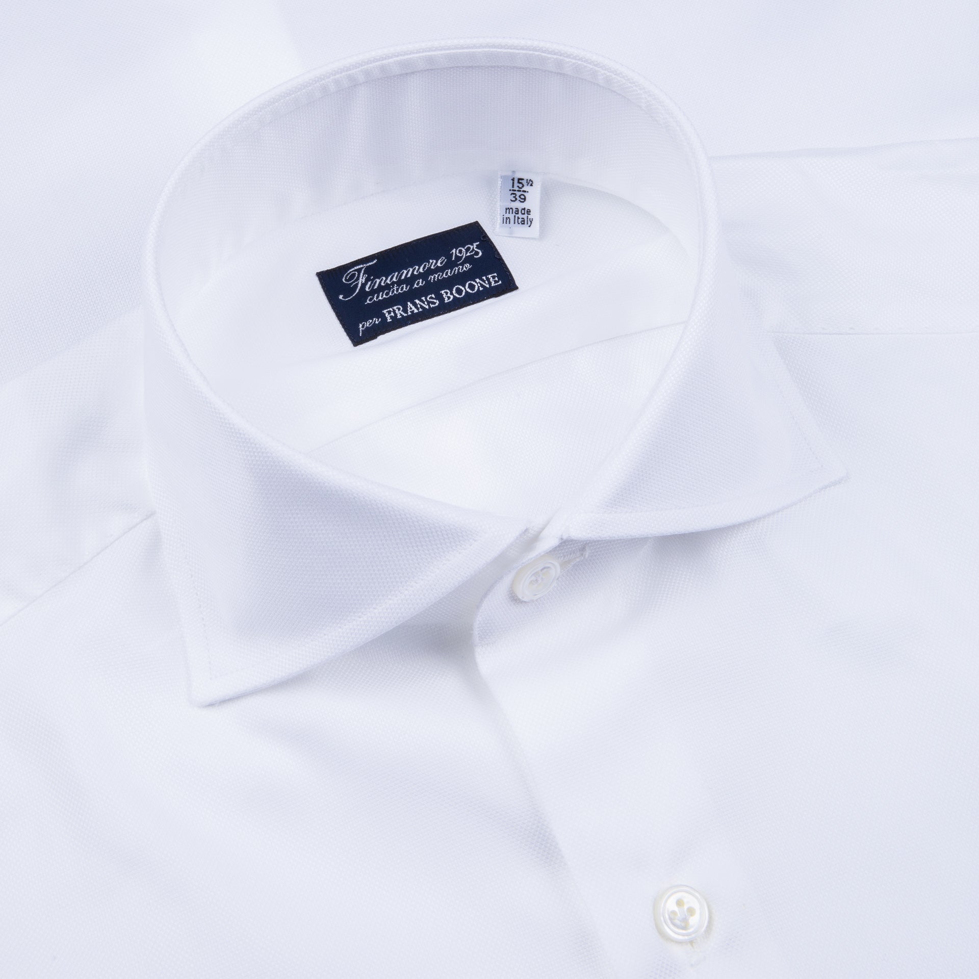 Finamore Napoli Shirt Eduardo Collar Alumo Castello Oxford White