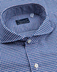 Finamore Gaeta Fit Collo Sergio Piccolo Quadretto Blu Rosso
