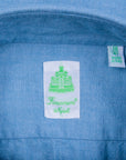 Finamore Gaeta Fit Collo Sergio Chambray Blu Chiaro