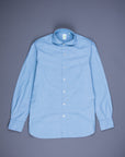 Finamore Gaeta Fit Collo Sergio Chambray Blu Chiaro