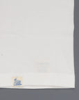 Merz b Schwanen 215 White Crew Neck Tee 1/4 slv. Indigo Print
