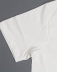Merz b Schwanen 215 White Crew Neck Tee 1/4 slv. Indigo Print