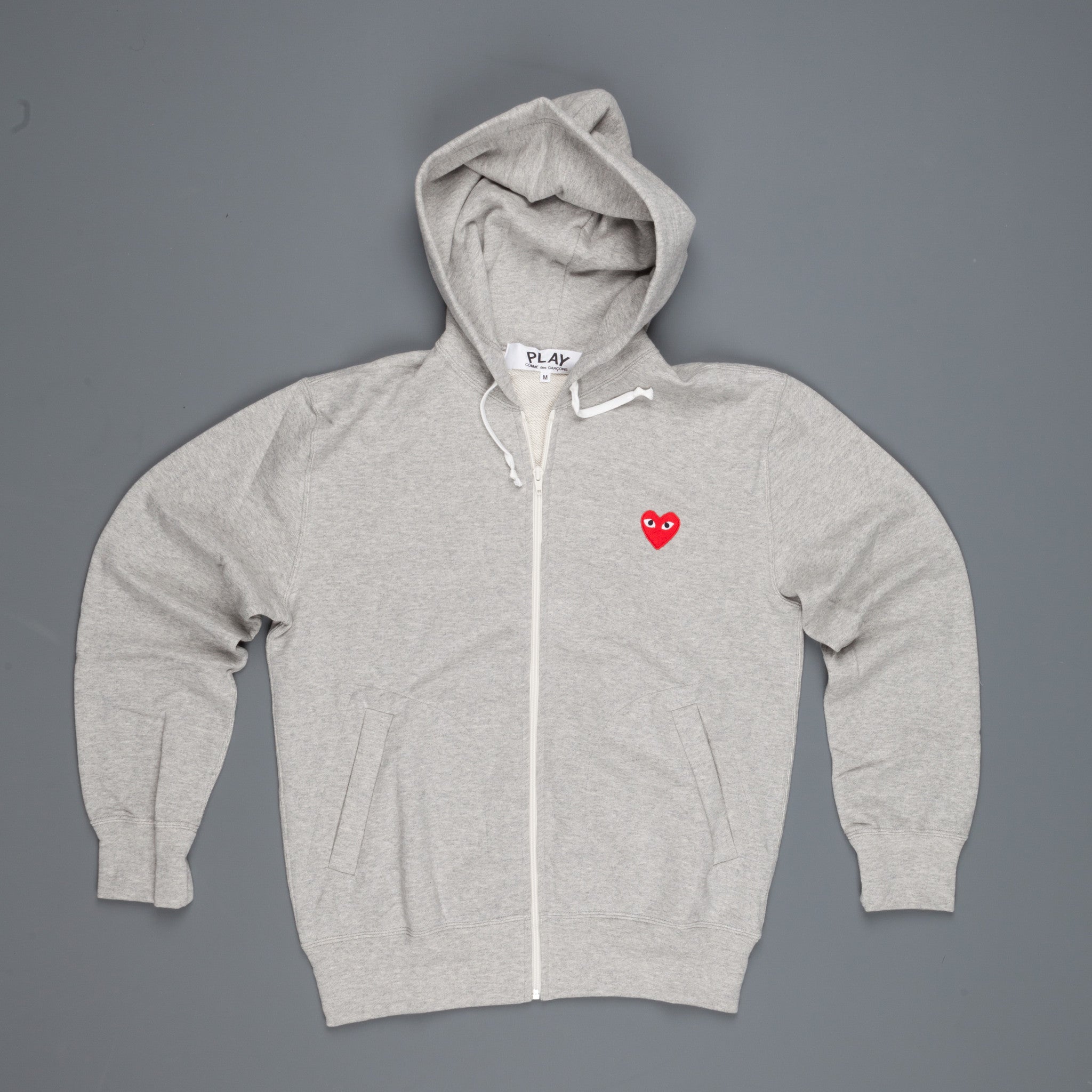 Comme des Garçons PLAY Zip hooded sweatshirt grey – Frans Boone Store