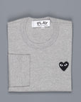 Comme des Garçons PLAY Longsleeve Tee Black Heart Grey melange