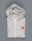 Comme des Garçons PLAY Zip hooded sweatshirt grey