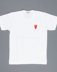 Comme des Garçons PLAY Woman T-shirt Long Red heart White