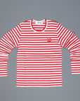Comme des Garçons PLAY Woman striped tee red heart Red-White