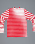 Comme des Garçons PLAY Woman striped tee red heart Red-White