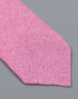 Drake's Cashmere Tie untipped & Pocket Square Match light pink melange
