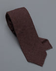 Drakes Cashmere tie, untipped dk brown melange