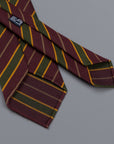 Drake's untipped club tie forest green stripe burgundy
