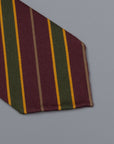 Drake's untipped club tie forest green stripe burgundy