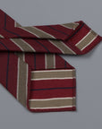 Drake's untipped club tie olive stripe bordeaux